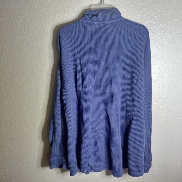 Soft surroundings waffle knit oversized button down shirt sz M - Picture 6 of 7